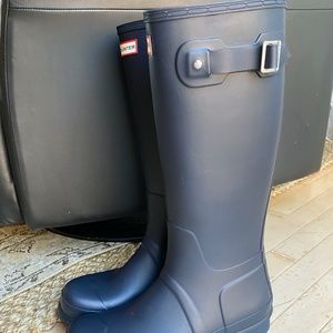 Hunter Original Tall Rain Boots, Navy, Sz 11, Mens